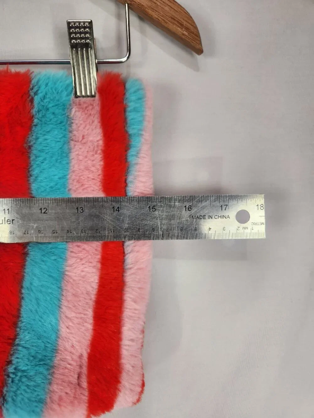 Juicy Couture Kids Winter Striped Snood Scarf Faux Fur Blue Pink Red